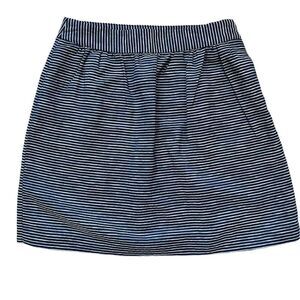 Banana Republic Navy and White Pinstripe Pleated Skirt Size 0 Blue Stripes